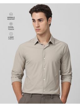 Mufti - Muted Stone Beige Solid Shirt