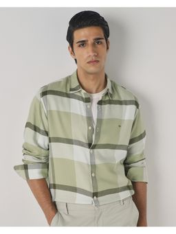 Mufti - Light Olive Checks Shirt