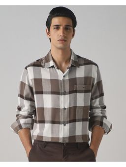 Mufti - Dark Chocolate Brown Checks Shirt