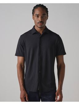 Mufti - Deep Charcoal Black Stripes Shirt