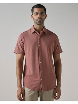 Mufti - Dusty Rose Pink Textured Shirt