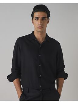 Mufti - Deep Jet Black Solid Shirt