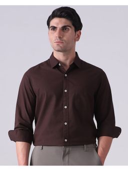 Mufti - Dark Chocolate Brown Solid Shirt