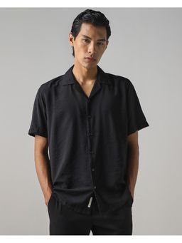 Mufti - Dark Charcoal Black Solid Shirt