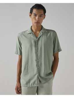 Mufti - Muted Sage Green Solid Shirt