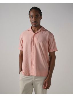 Mufti - Light Coral Peach Solid Shirt