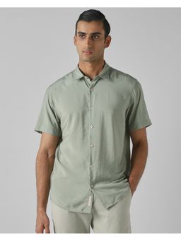 Mufti - Muted Green Solid Shirt