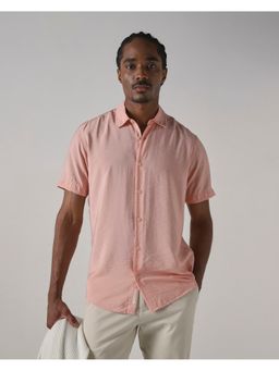 Mufti - Muted Peach Pink Solid Shirt