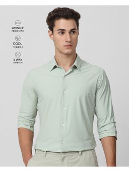 Mufti - Sage Green Solid Shirt