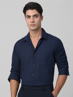 Mufti - Deep Midnight Navy Blue Solid Shirt