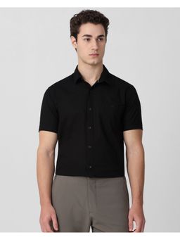Mufti - Deep Charcoal Black Solid Shirt