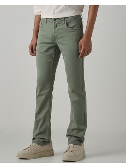 Mufti - Muted Sage Green Solid Jeans