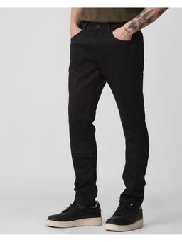 Mufti - Jet Black Solid Jeans