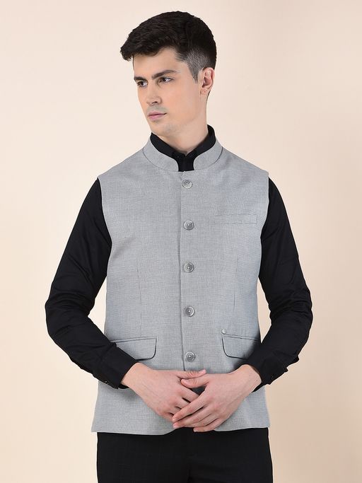 Cantabil Men Grey Premium Regular Fit Waist Coat