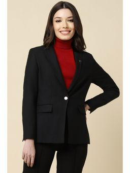Allen Solly - Women Black Regular Fit Blazer