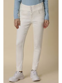 Allen Solly - Women Off White Ankle Skinny Fit Dark Wash Jeans