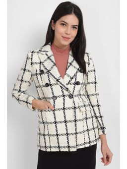 Allen Solly - Women White Check Casual Coat