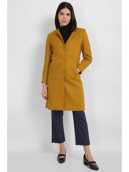 Allen Solly - Women Yellow Solid Casual Overcoat
