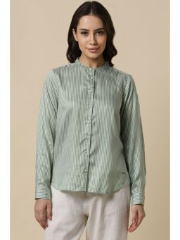 Allen Solly - Women Green Stripe Long Sleeves Shirt