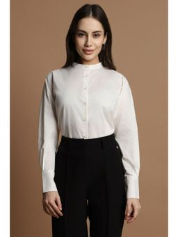 Allen Solly - Women White Solid Long Sleeves Shirt