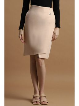 Allen Solly - Women Beige Solid Casual Skirt