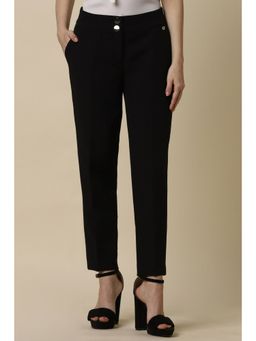 Allen Solly - Women Black Regular Fit Solid Formal Trousers