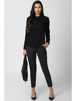 Van Heusen - Women Black Solid Long Sleeves Formal Shirt