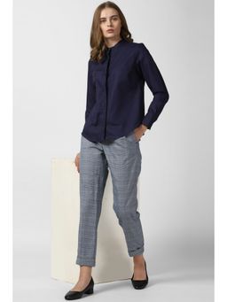 Van Heusen - Women Navy Blue Long Sleeves Shirt