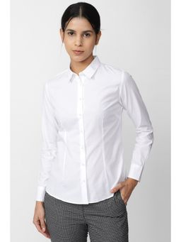Van Heusen - Women White Solid Long Sleeves Shirt