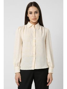 Van Heusen - Women Cream Print Long Sleeves Shirt