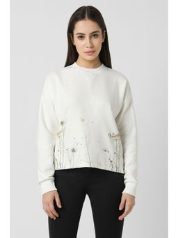 Van Heusen - Women White Print Round Neck Sweatshirt