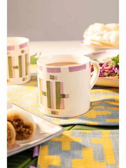 Freedom Tree - Gyamati Handpainted Muave and Olive Green Coffee Mug - Set Of 2