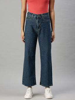 SHOWOFFFF - Women's Casual Wide Leg High-rise Blue Jeans