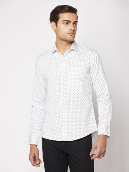 CRIMSOUNE CLUB - Men White Print Shirt