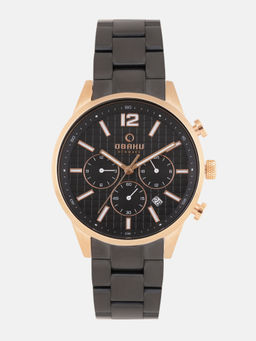 Obaku - Skov Ink V205GUVBSB Black Dial Chronograph Watch For Men