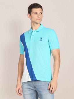 U.S. POLO ASSN. - Colour Block Cotton Polo T-Shirt