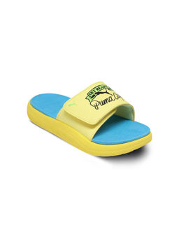 Puma - Softride Super Youth Yellow Slip On Sliders