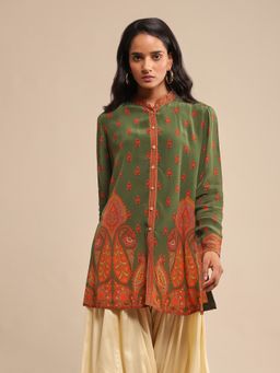 Ritu Kumar - Olive Printed Farzana Kurti
