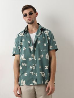 Selected - Green Seersucker Short Sleeves Shirt