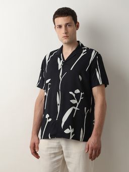 Selected - Black Printed Short Sleeves Shirt