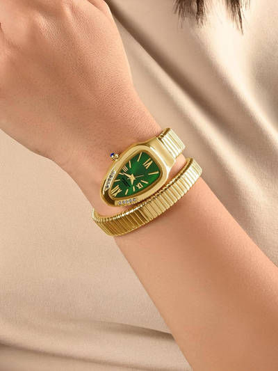 Eternally Curve Green Dial Flexible Wrap Watch for Women - FCN0142NGM (Medium)