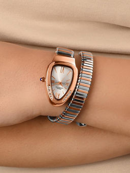 French Connection - Eternally Curve Silver Dial Flexible Wrap Watch for Women - FCN0142SRTM (Medium)