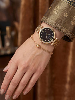 French Connection - Brown Sunray Gold Stainless Steel Bracelet With Watch - FCN0220GM (Medium)