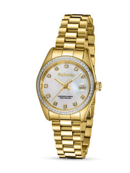 Guy Laroche - Rose Mother of Pearl White with Crystal Quartz Watch for Women - GLWLH0001917 (Medium)