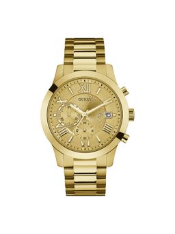 Guess - Men Round Champagne Stainless Steel Analog Watch - U0668G4 (Medium)