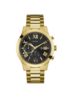 Guess - Men Round Black Stainless Steel Analog Watch - U0668G8 (Medium)