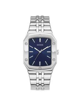 Guess - Men Rectangle Blue Stainless Steel Analog Watch - U1503G1M (Medium)
