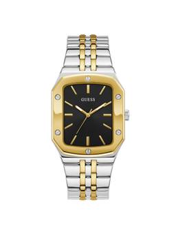 Guess - Men Rectangle Black Stainless Steel Analog Watch - U1503G4M (Medium)