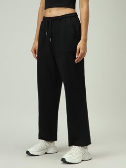 Outzidr - Black Patch Pocket Wide Leg Sweatpants