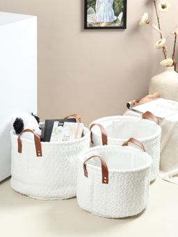 De Maison Decor - Leni White Basket (Set of 3)
